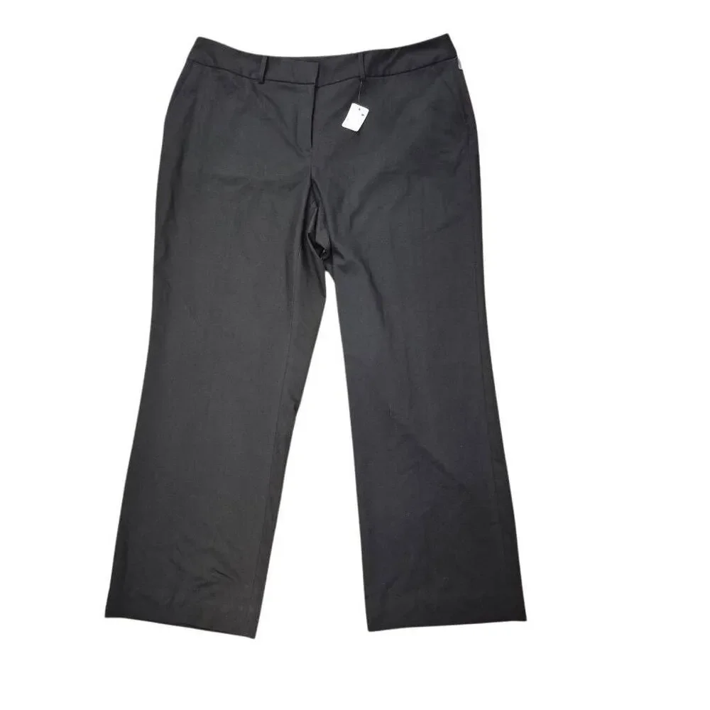 NWT Liz Claiborne Plus Women Black Secretly Slimming Sophia Trouser 18